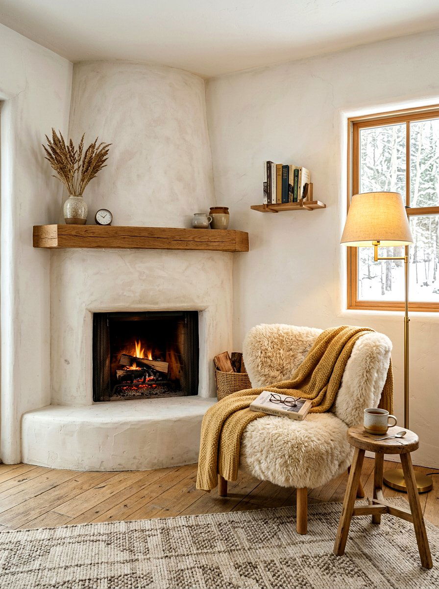 Corner Plaster Fireplace - 30 plaster fireplace ideas