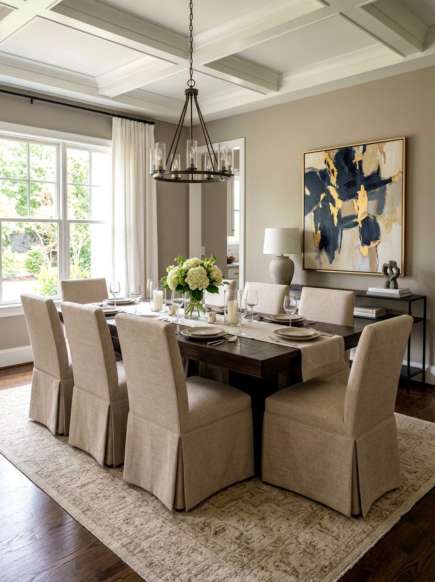 Corner Pleat Skirted Chair - 30 skirted dining chair ideas