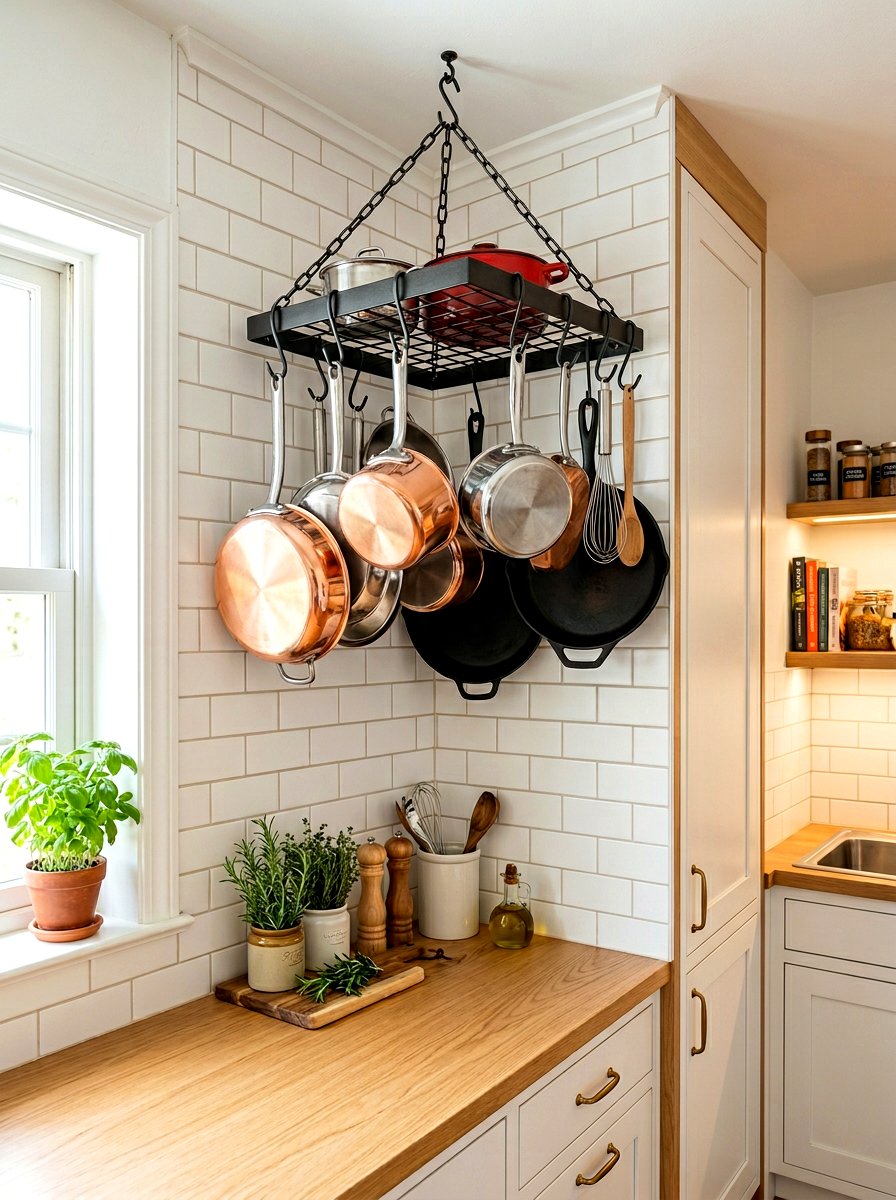 Corner Pot Rack Hanging - 30 hanging pot rack ideas