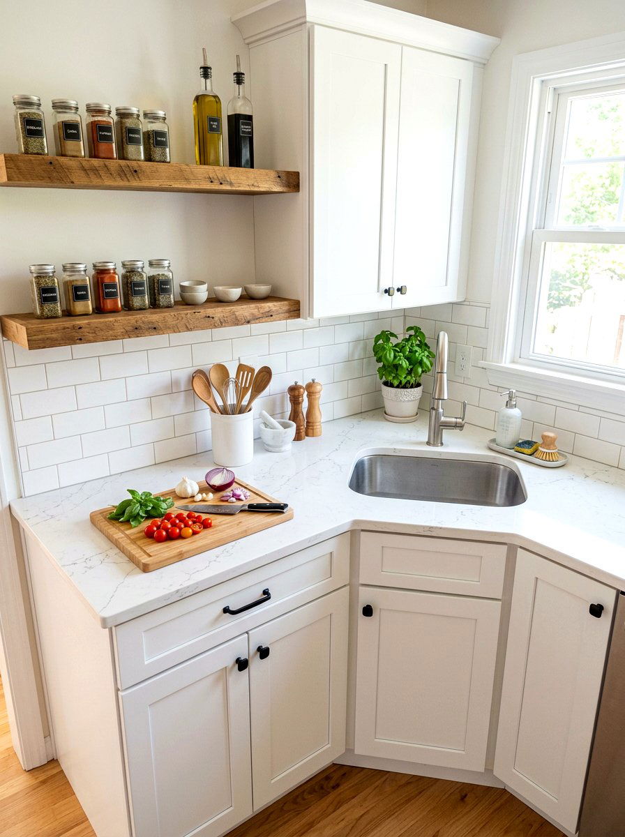 Corner Prep Area - 30 small prep kitchen ideas