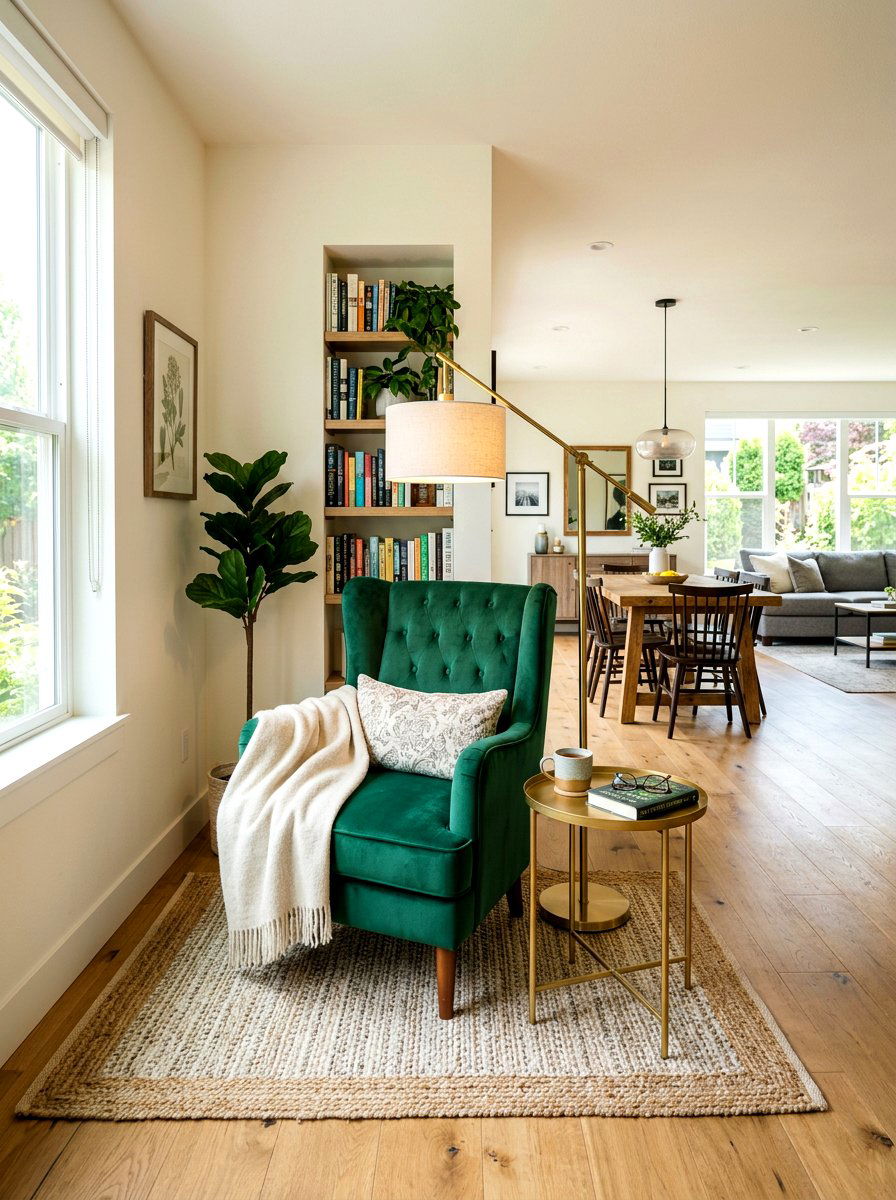 Corner Reading Nook - 30 open plan with cozy zones ideas