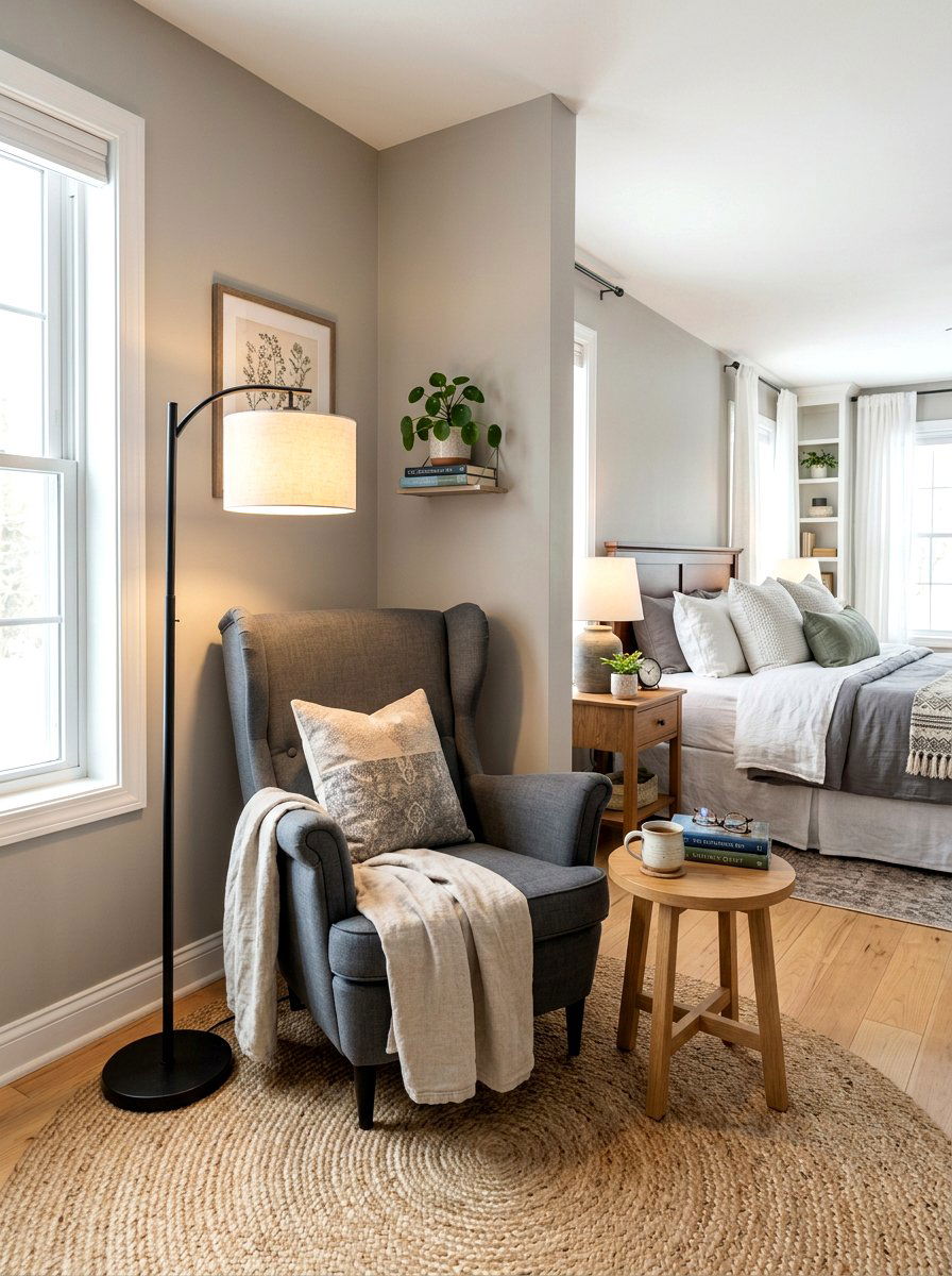 Corner Reading Nook - 30 bedroom mini lounge ideas