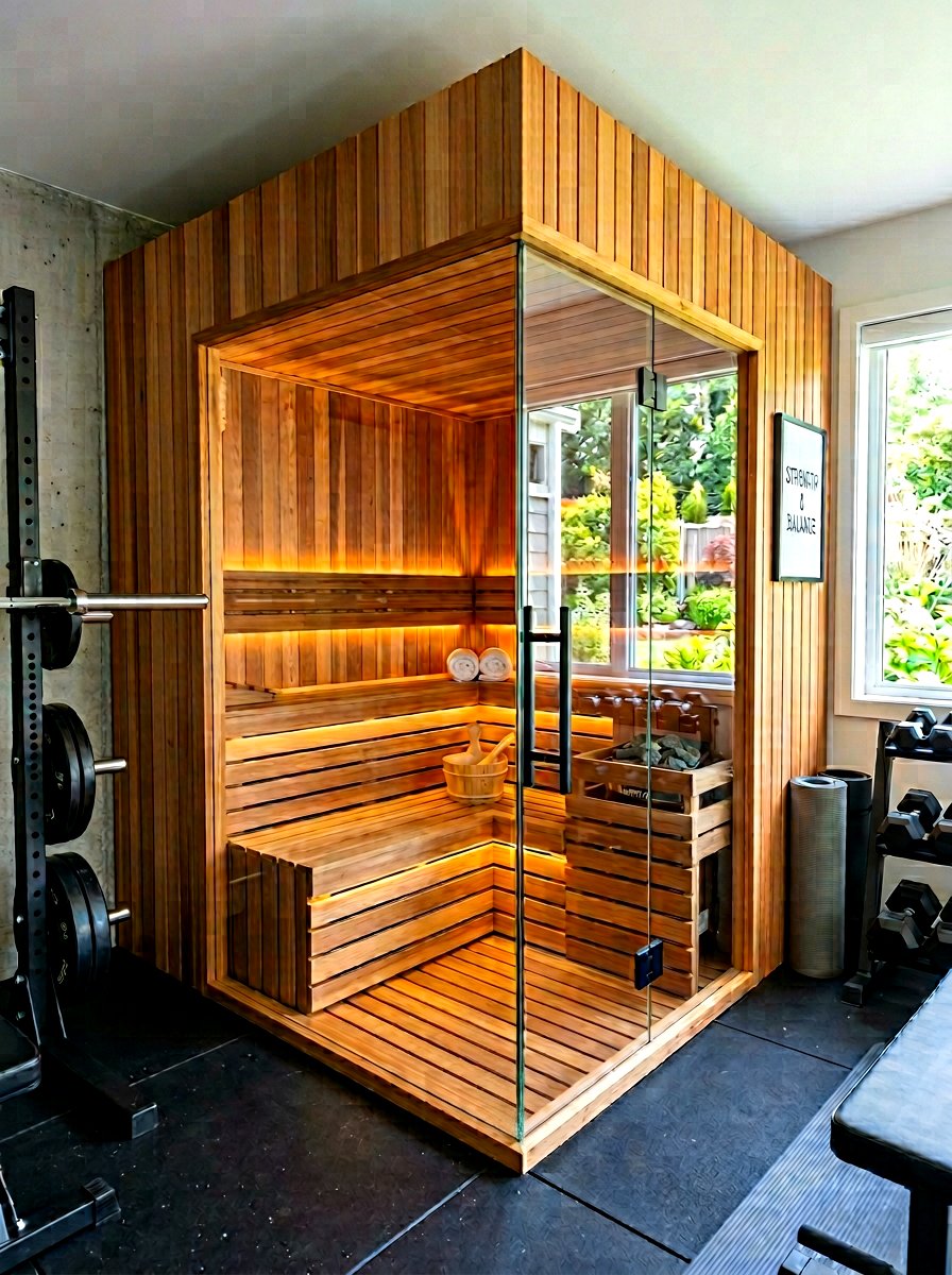 Corner Sauna Unit - 30 sauna room ideas