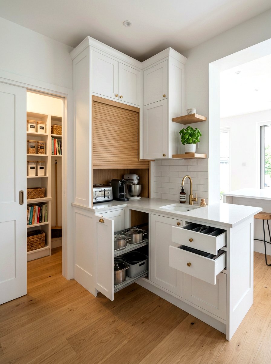 Corner Scullery To Save Space - 30 pantry scullery combo ideas