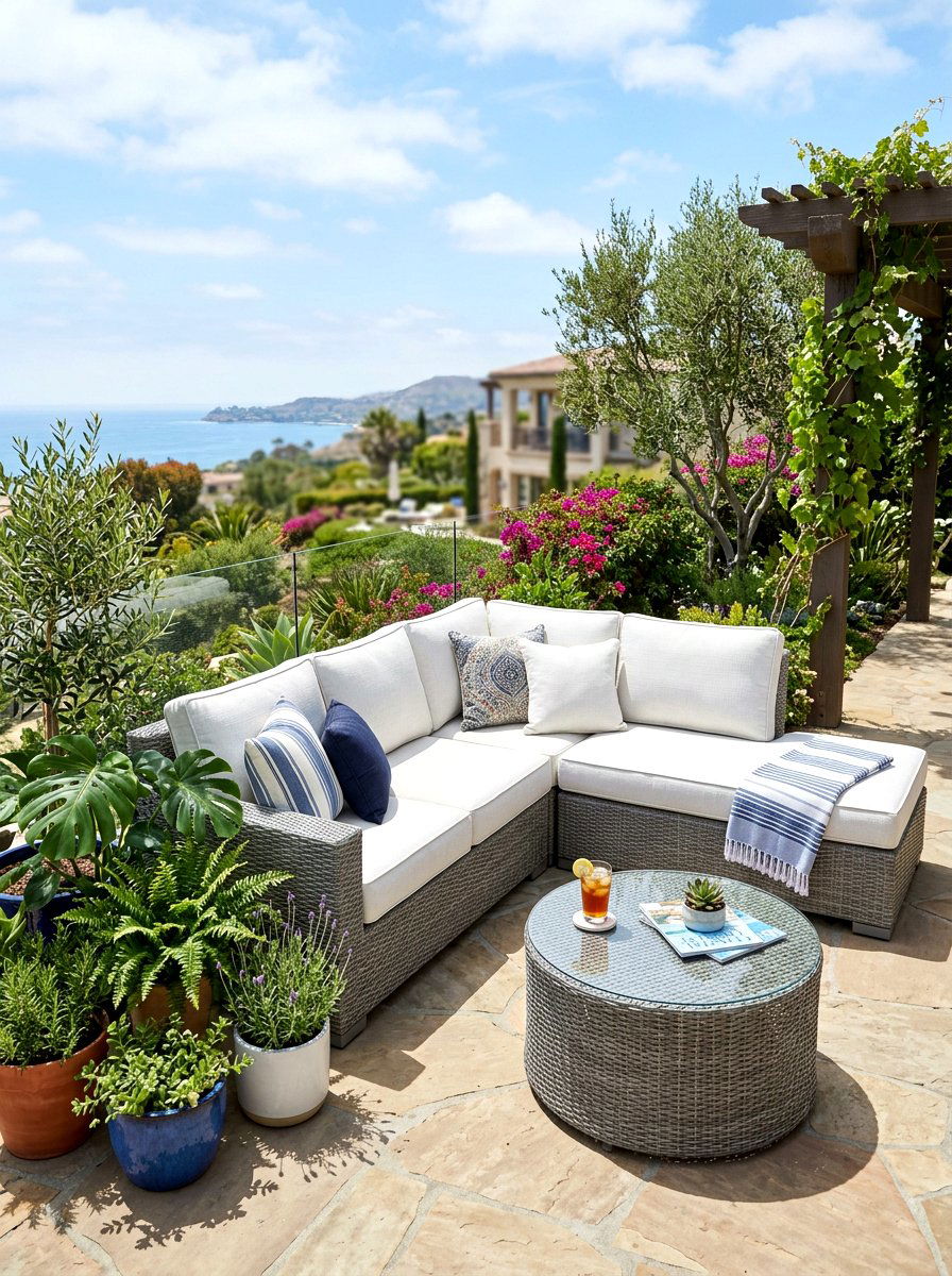Corner Sectional Sofa - 30 apartment patio ideas