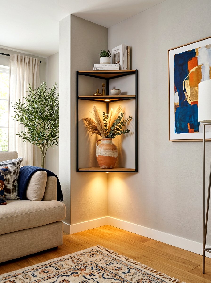 Corner Shelf Accent Lighting - 30 under shelf lighting ideas