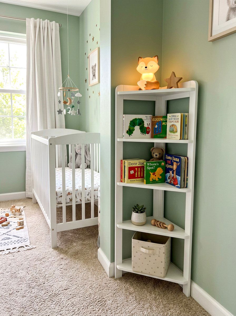 Corner Shelf Unit - 30 toddler bedroom storage ideas