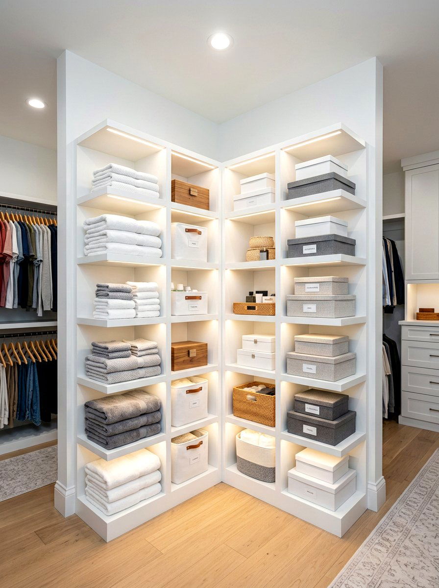 Corner Shelving Unit - 30 minimal closet organization ideas