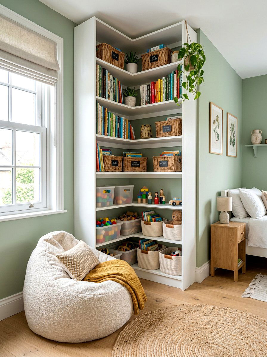 Corner Shelving Unit - 30 toy storage ideas