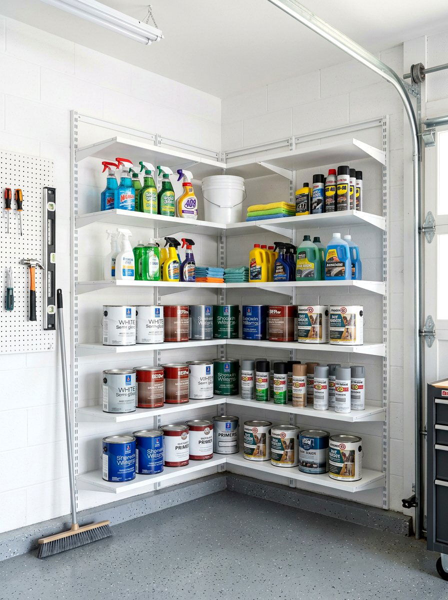Corner Shelving Units - 30 garage storage ideas