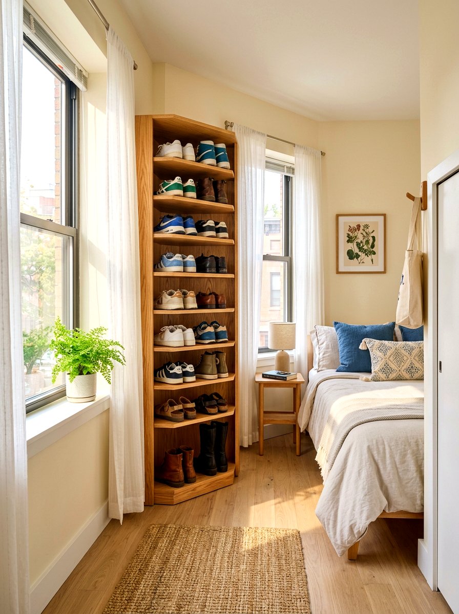Corner Shoe Rack - 30 shoe storage ideas