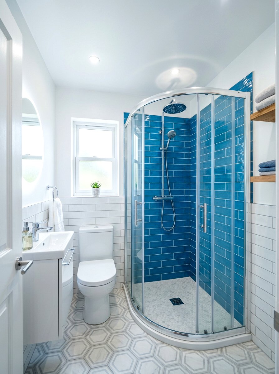 Corner Shower Space Saver - 30 rain shower bathroom ideas