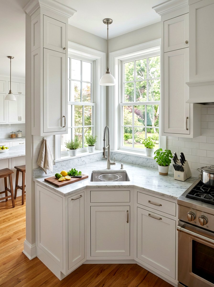 Corner Sink Prep Station - 30 pastry corner kitchen ideas