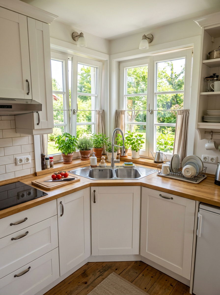 Corner Sink Small Kitchen - 30 small kitchen ideas