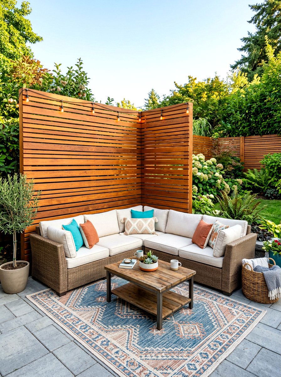 Corner Slat Wall For Patio - 30 slatted privacy wall ideas
