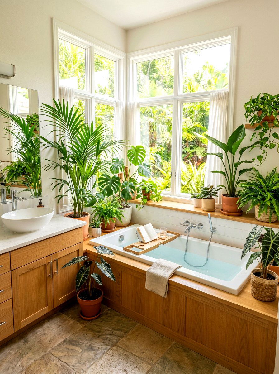 Corner Soaking Tub - 30 mini spa room ideas