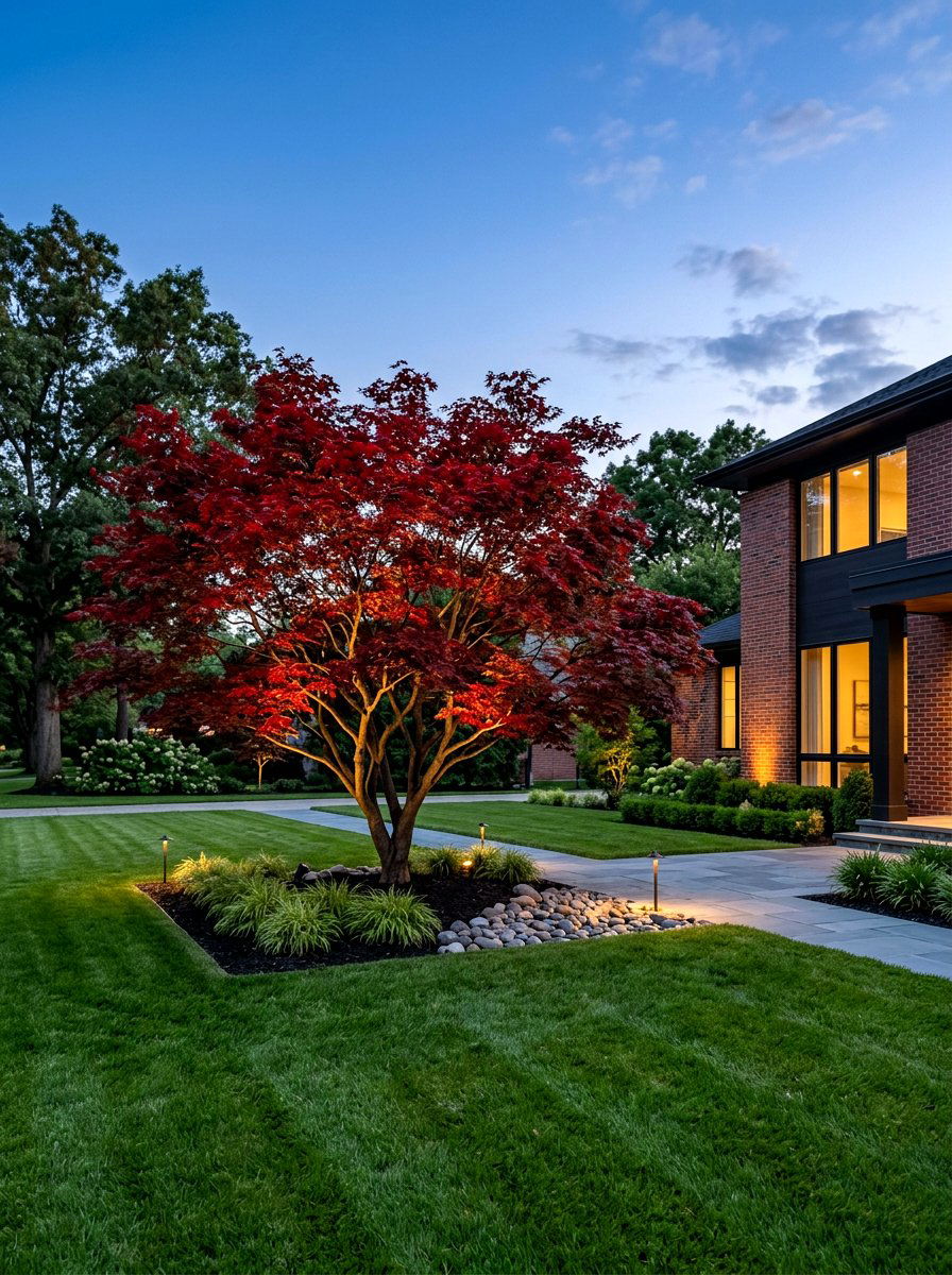 Corner Specimen Tree Focal Point - 30 corner lot landscaping ideas
