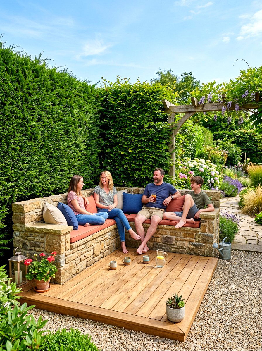 Corner Stone Garden Bench - 30 stone bench garden ideas