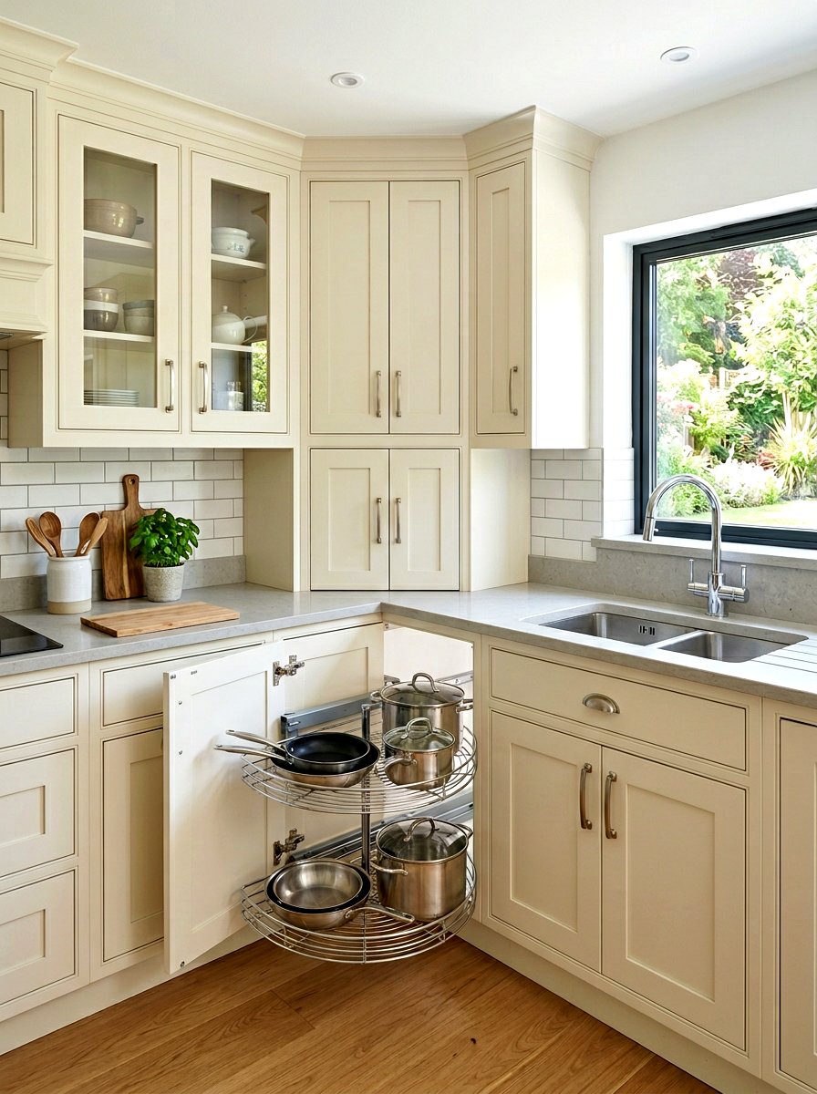 Corner Storage Solution - 30 utility kitchen ideas