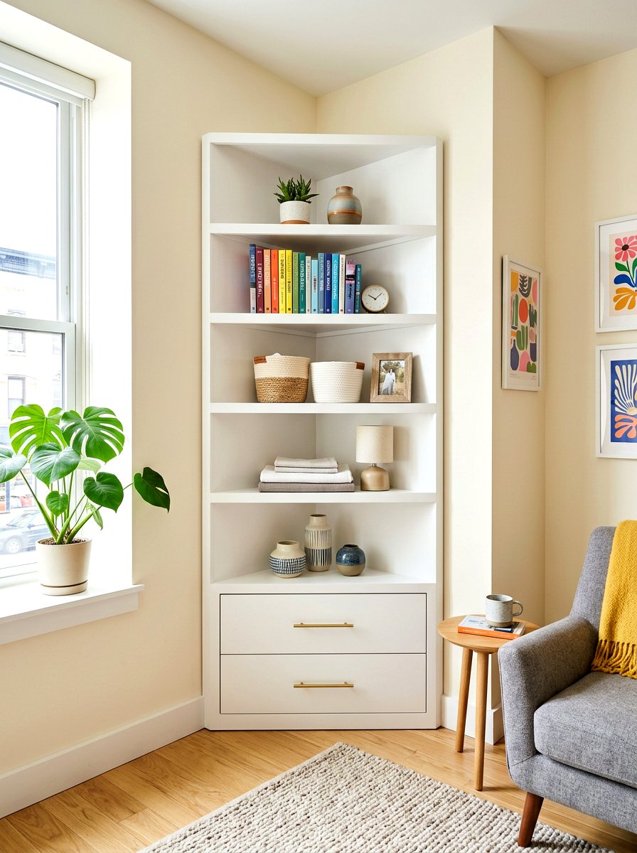 Corner Storage Unit - 30 office file storage ideas