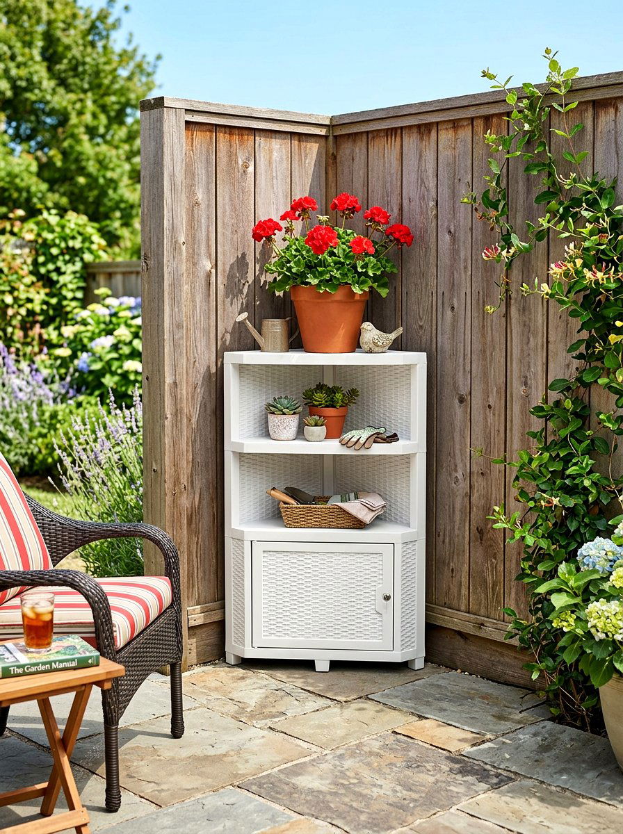 Corner Storage Unit - 30 patio storage cabinet ideas