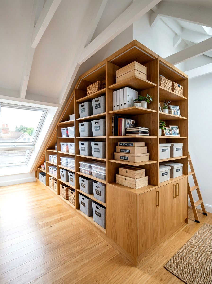 Corner Storage Unit - 30 attic storage ideas