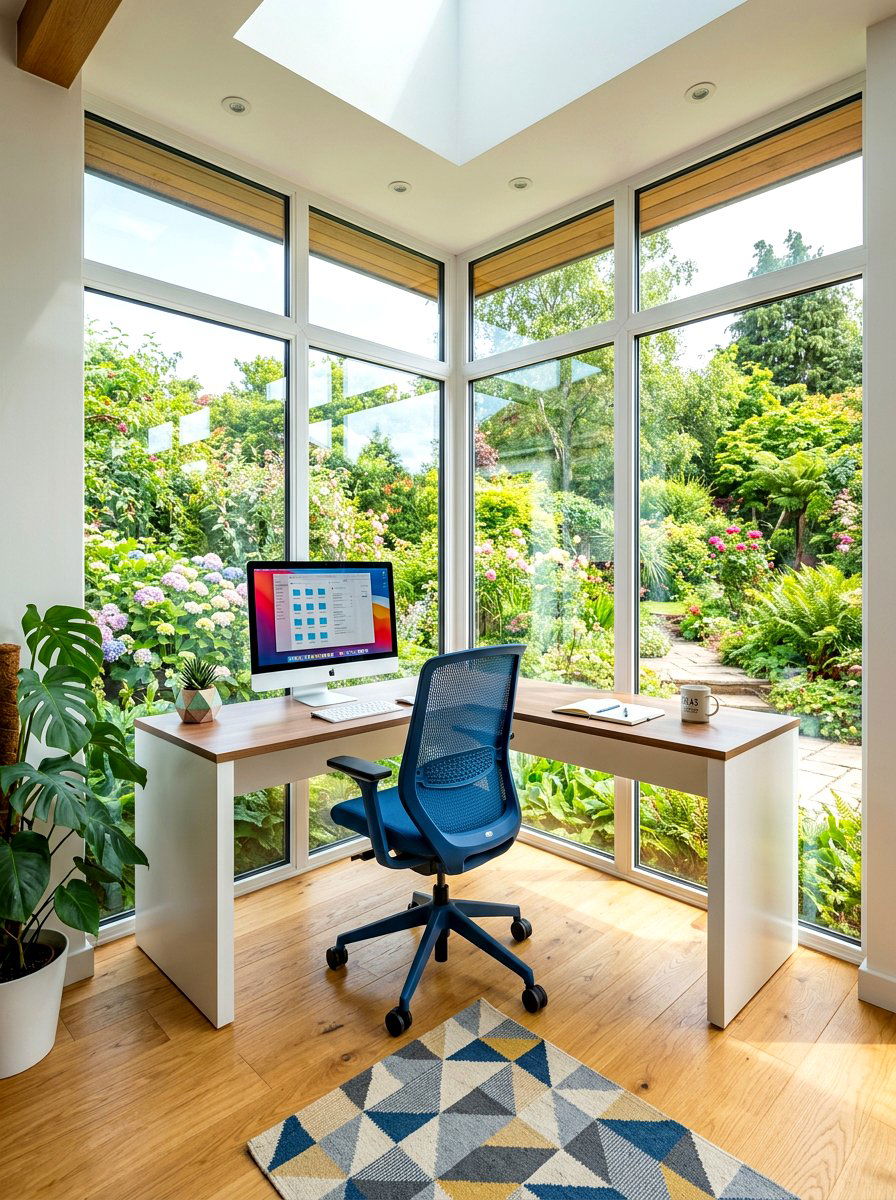 Corner Sunroom Office - 30 sunroom office ideas
