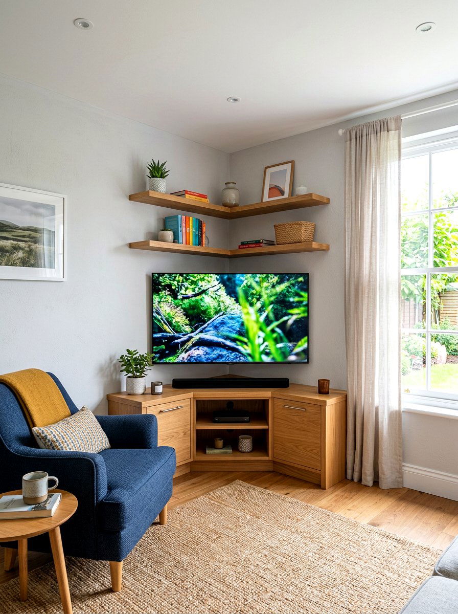 Corner TV Unit - 30 tv wall ideas