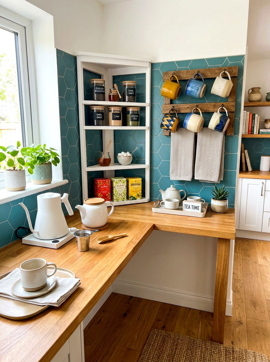 Corner Tea Station - 30 tea station ideas