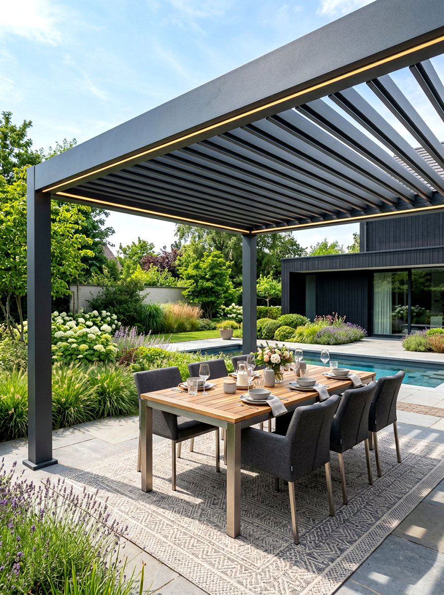 Corner Tied Pavilion Curtain - 30 pavilion drapery ideas