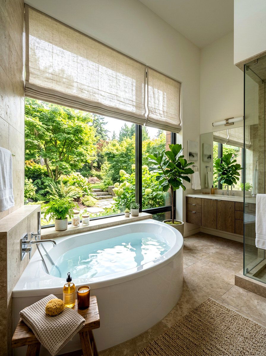 Corner Tub With Window - 30 freestanding tub corner ideas