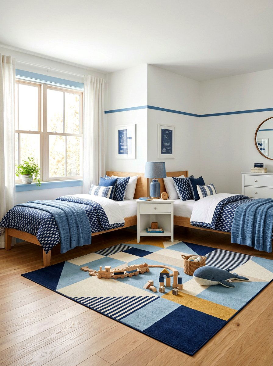 Corner Twin Bed Room - 30 shared sibling room decor ideas
