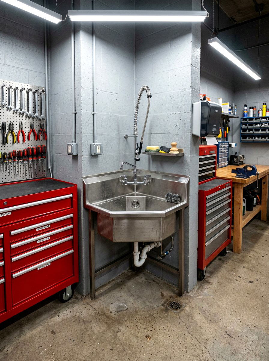 Corner Utility Sink - 30 garage sink station ideas