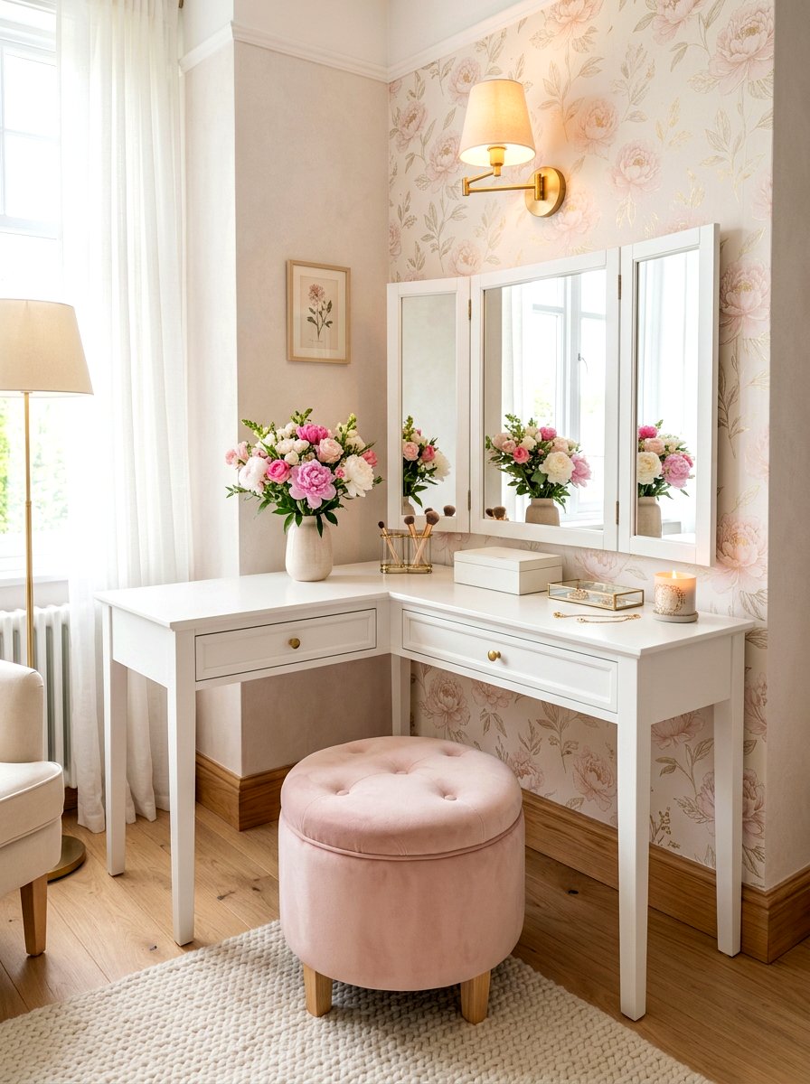 Corner Vanity Table - 30 dressing table ideas