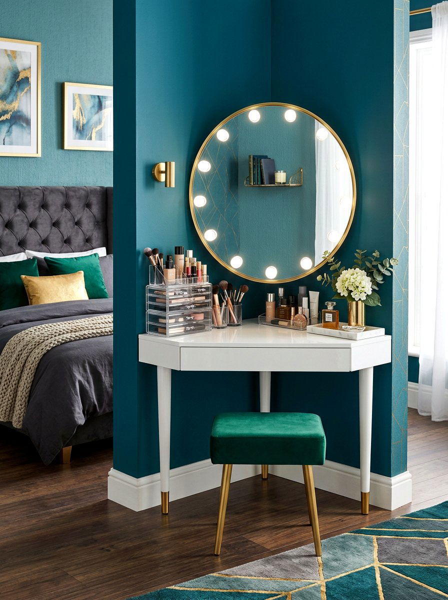 Corner Vanity Unit - 30 beauty product storage ideas