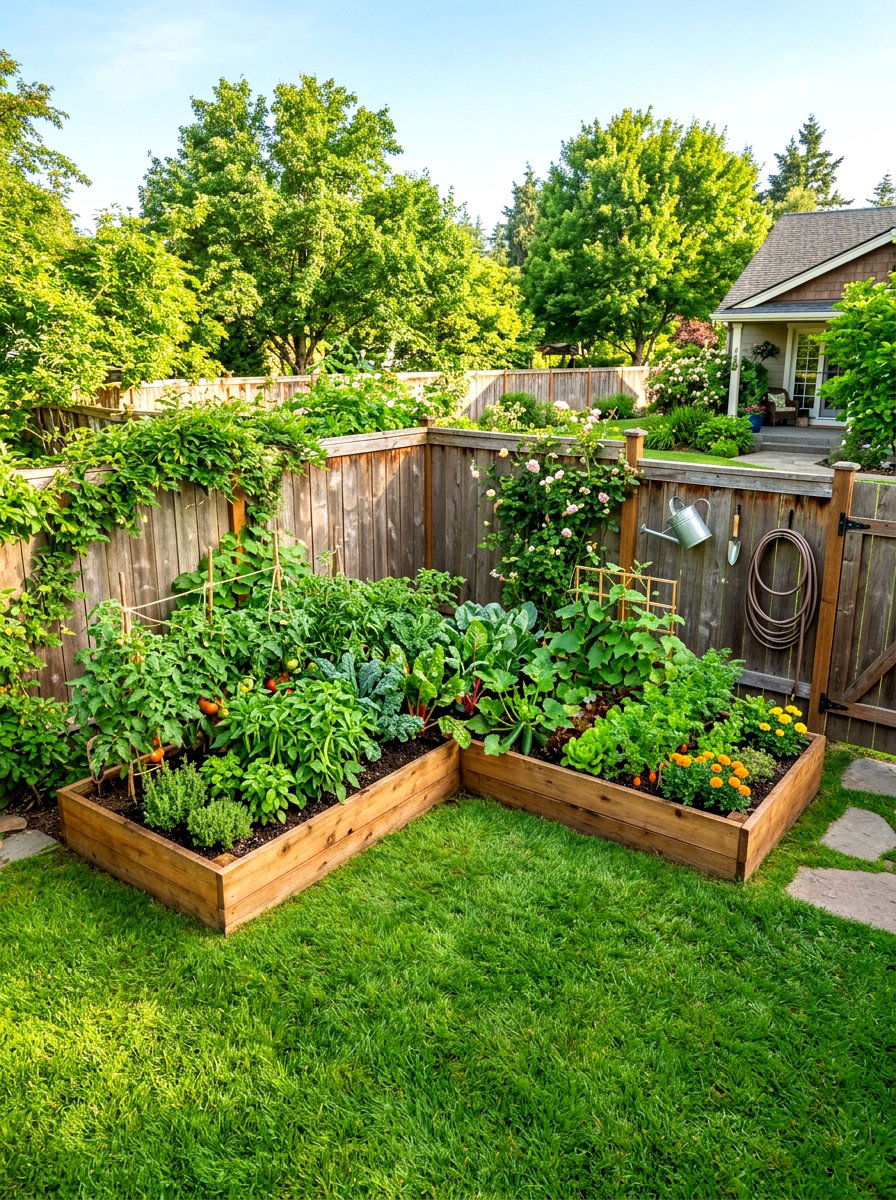 Corner Vegetable Garden - 30 organic vegetable garden ideas
