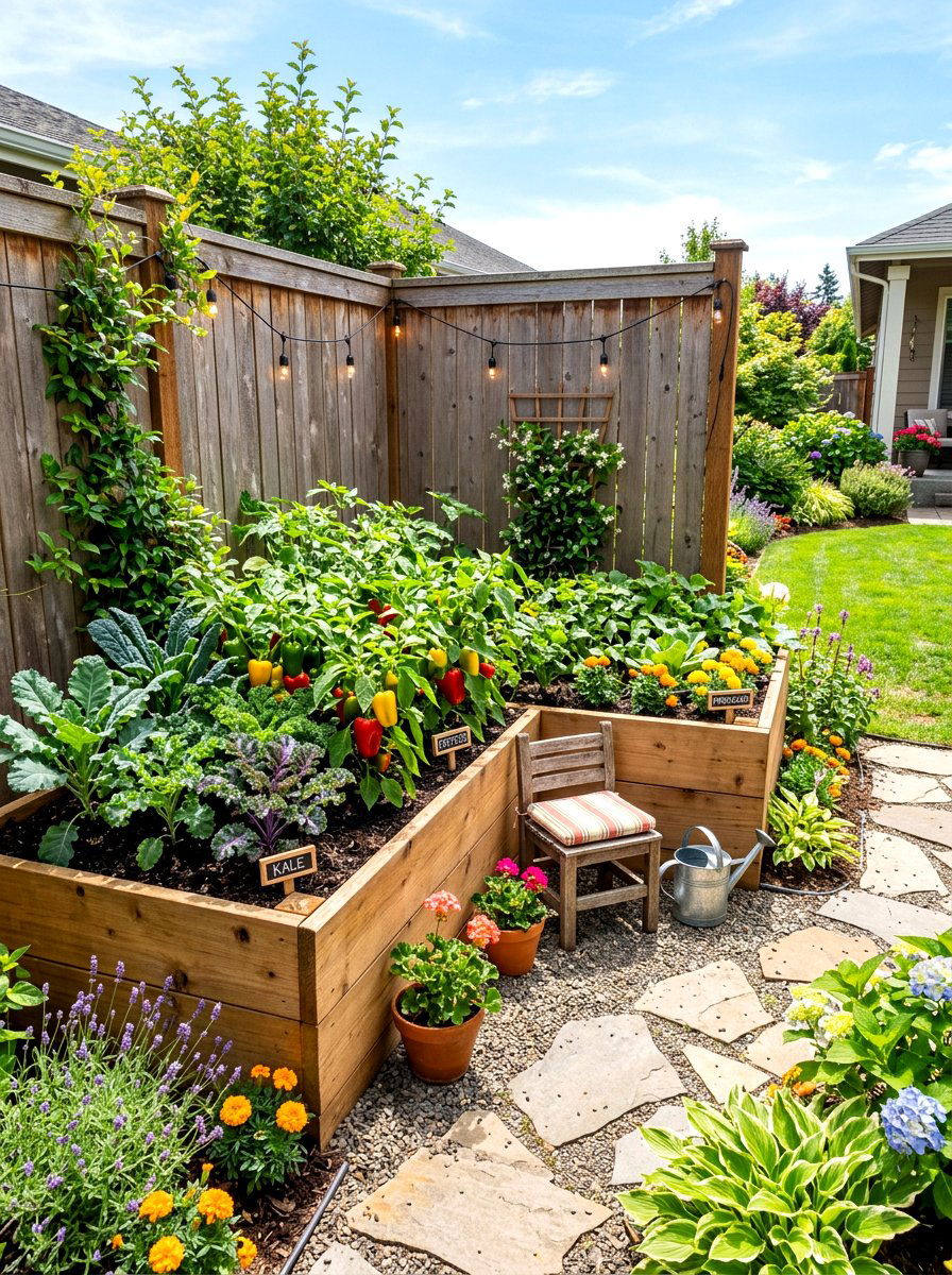 Corner Vegetable Garden - 30 backyard vegetable garden ideas