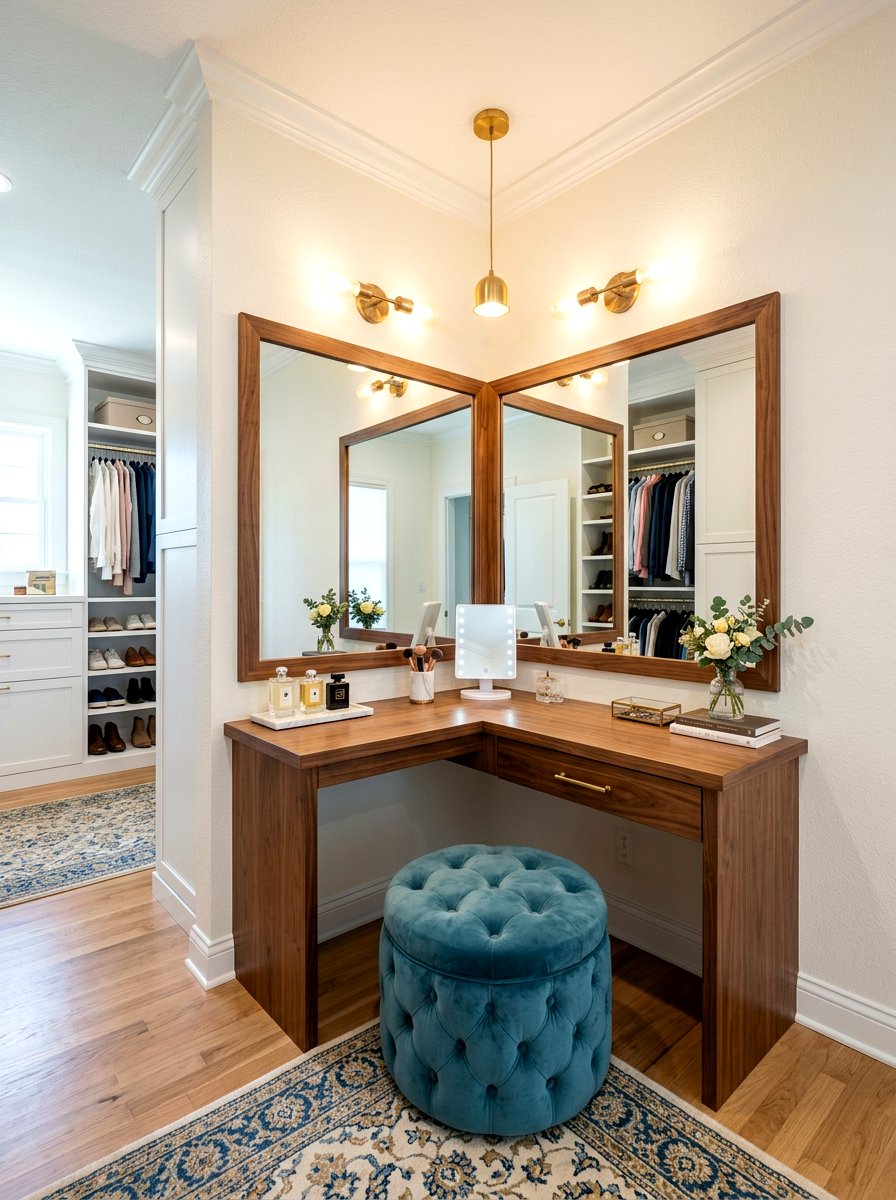 Corner Walk In Closet Vanity - 30 walk in closet vanity ideas