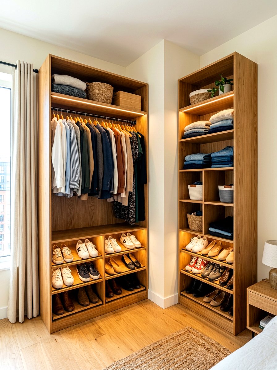 Corner Wall Mounted Closet - 30 open closet aesthetic ideas