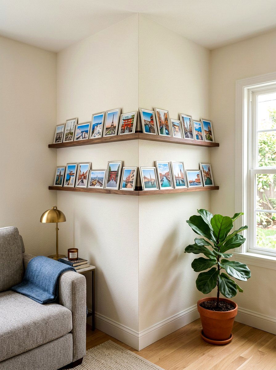 Corner Wall Picture Ledge - 30 picture ledge ideas