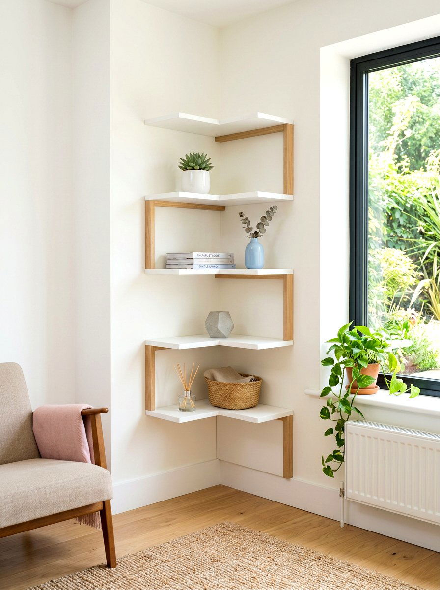 Corner Wall Shelf - 30 shelfie styling ideas