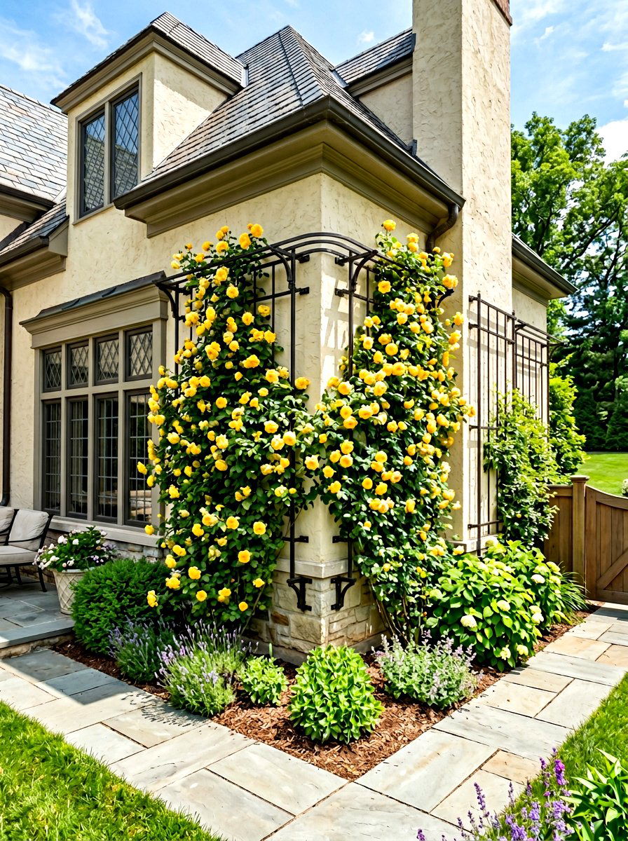 Corner Wall Trellis - 30 rose trellis wall ideas