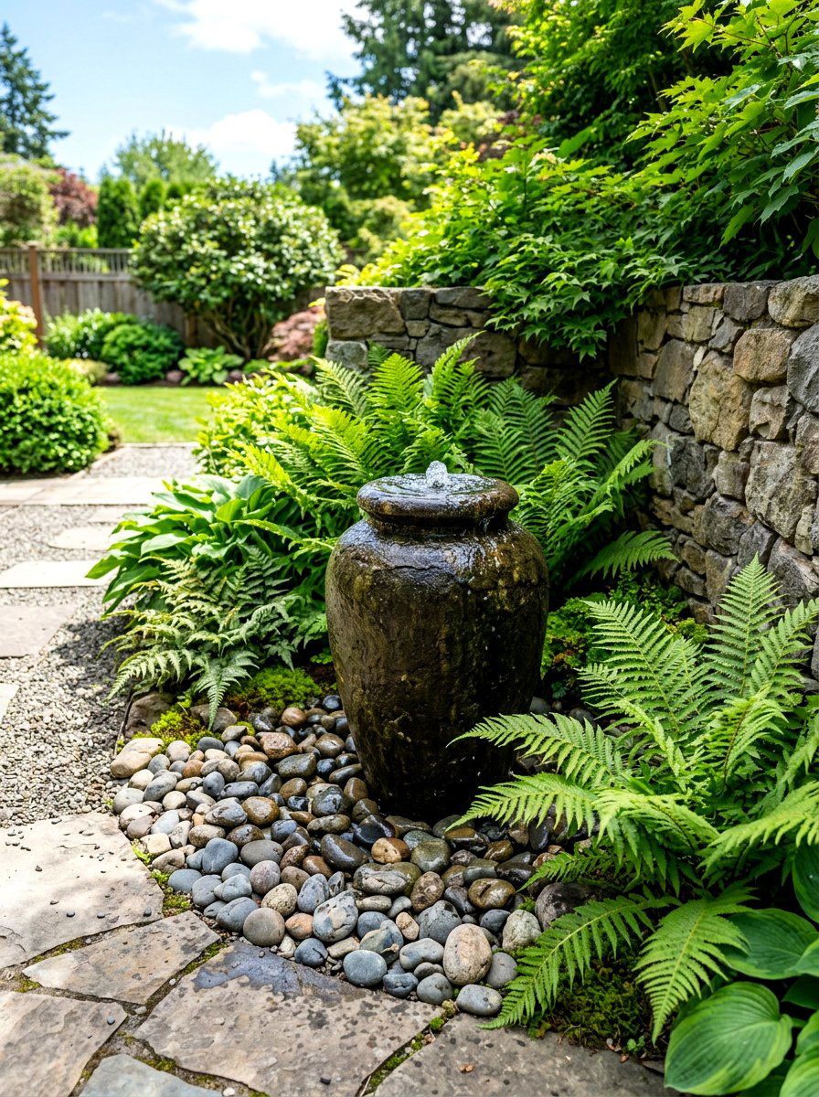 Corner Water Feature - 30 small backyard ideas