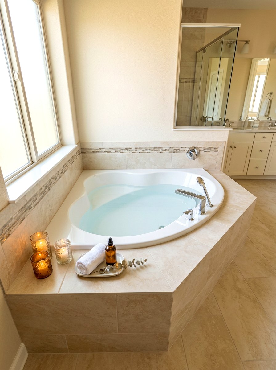 Corner Wedge Soaking Tub - 30 soaking tub ideas