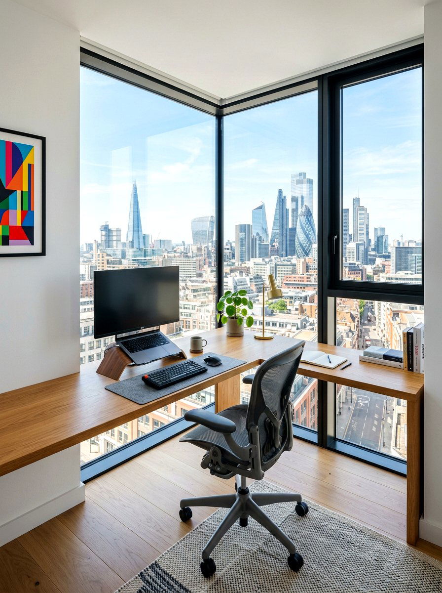 Corner Window Desk - 30 offline home office ideas