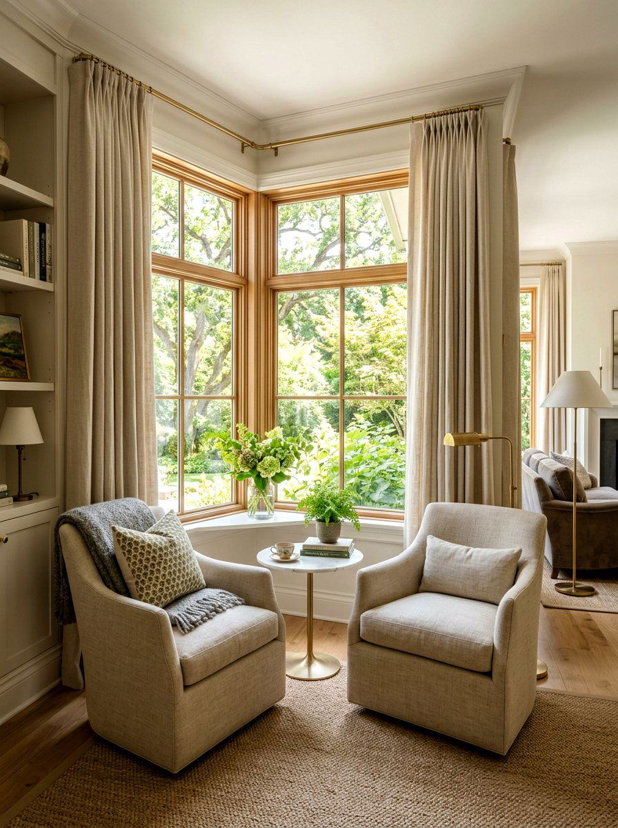 Corner Window Seating - 30 elegant living room ideas