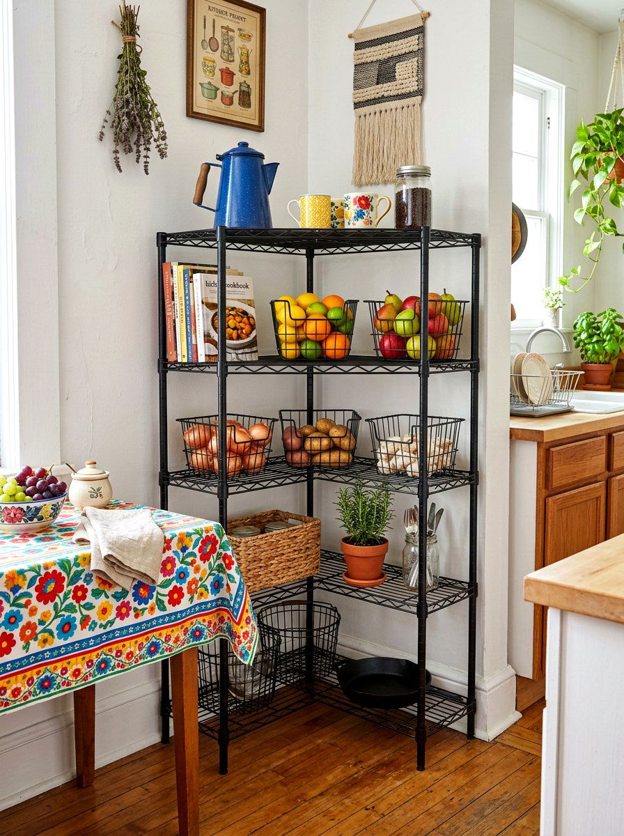 Corner Wire Shelving Unit - 30 breakfast corner shelves ideas