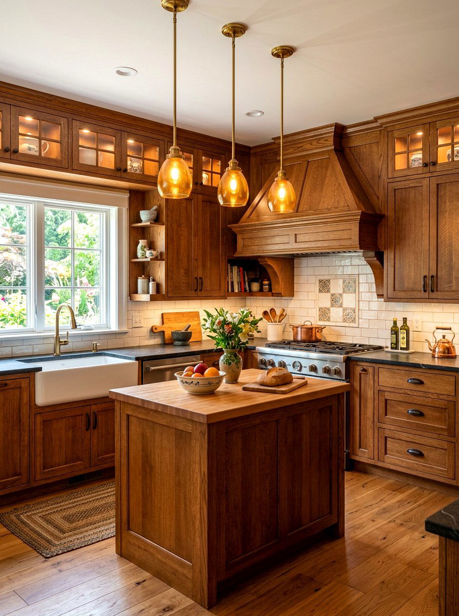 Corner Wood Hood - 30 wood vent hood ideas