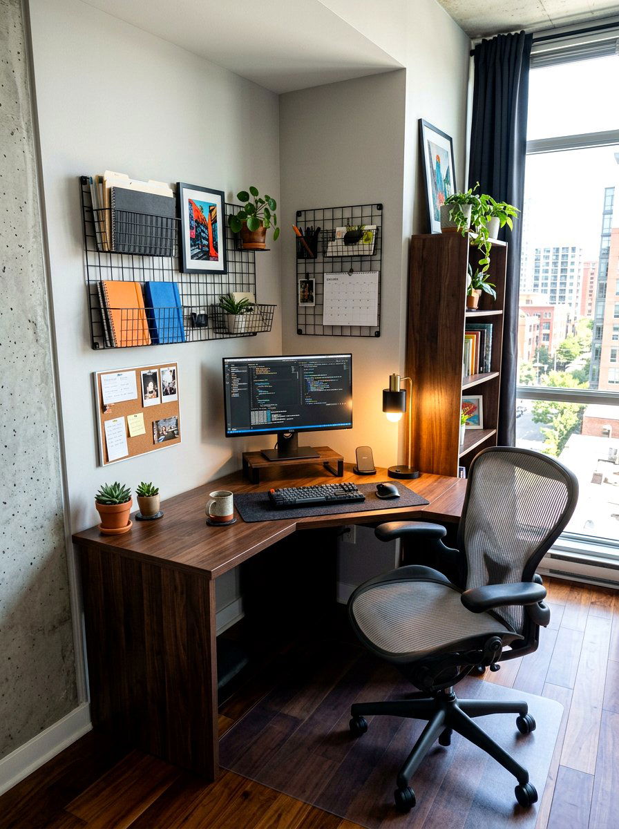 Corner Workspace - 30 office nook apartment ideas