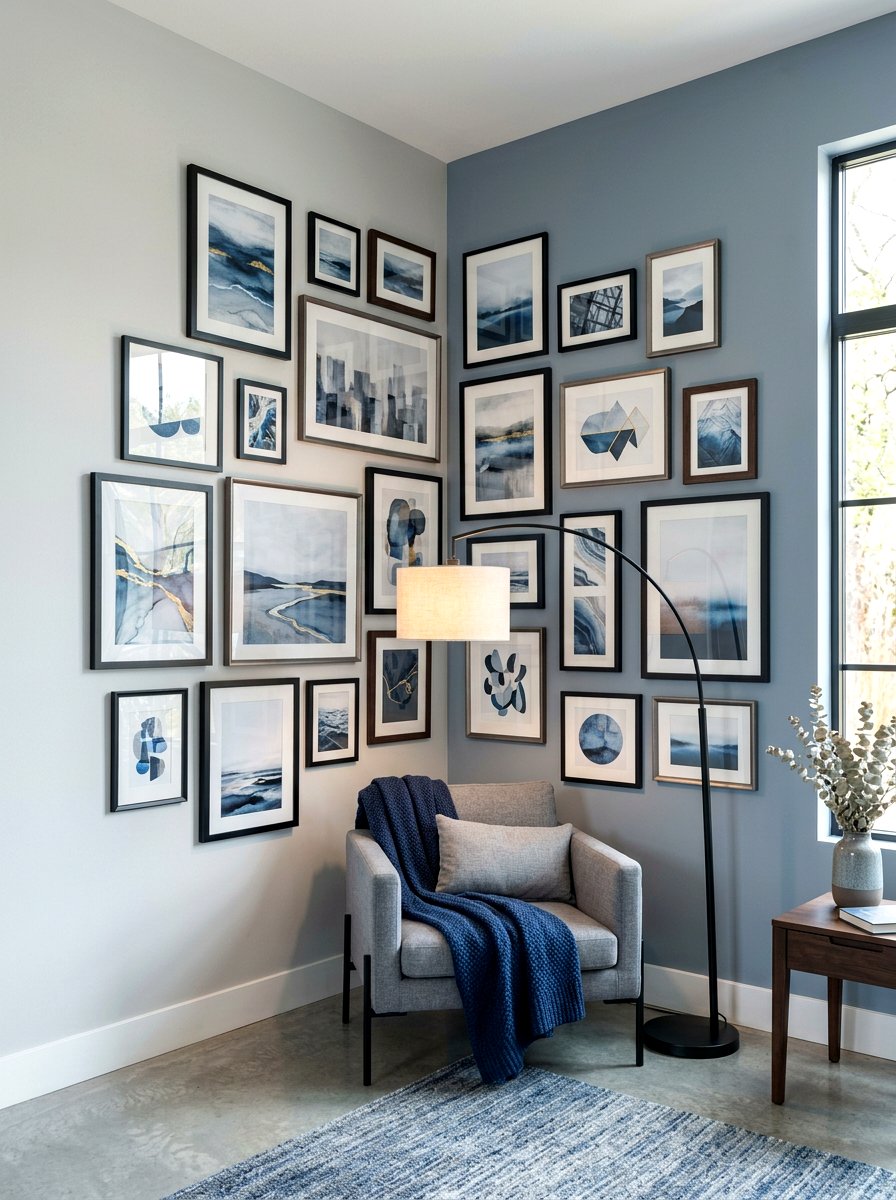 Corner Wrap Around - 30 gallery wall ideas